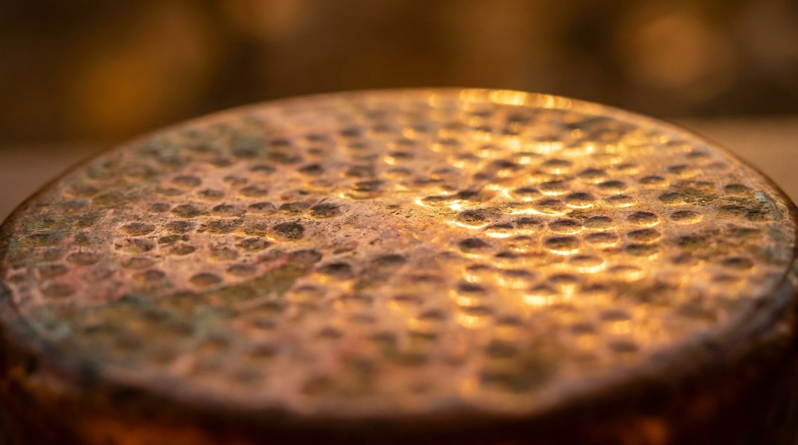 Hammered copper detail